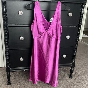 Elegant Pink Satin Dress